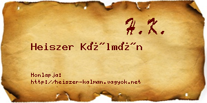 Heiszer Kálmán névjegykártya